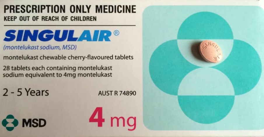 Box of Singulair/Montelukast Prescription Medication