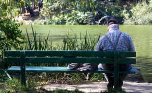 man sitting on a bench