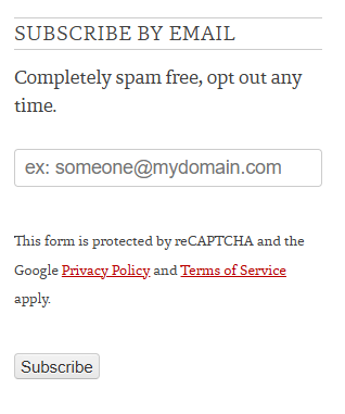 Subscribe button on the new site.
